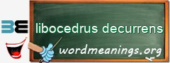 WordMeaning blackboard for libocedrus decurrens